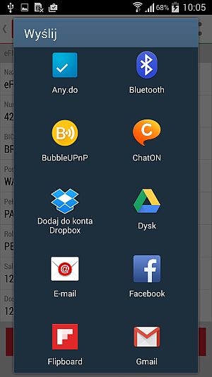 Przesylanie numeru rachunku - mBank